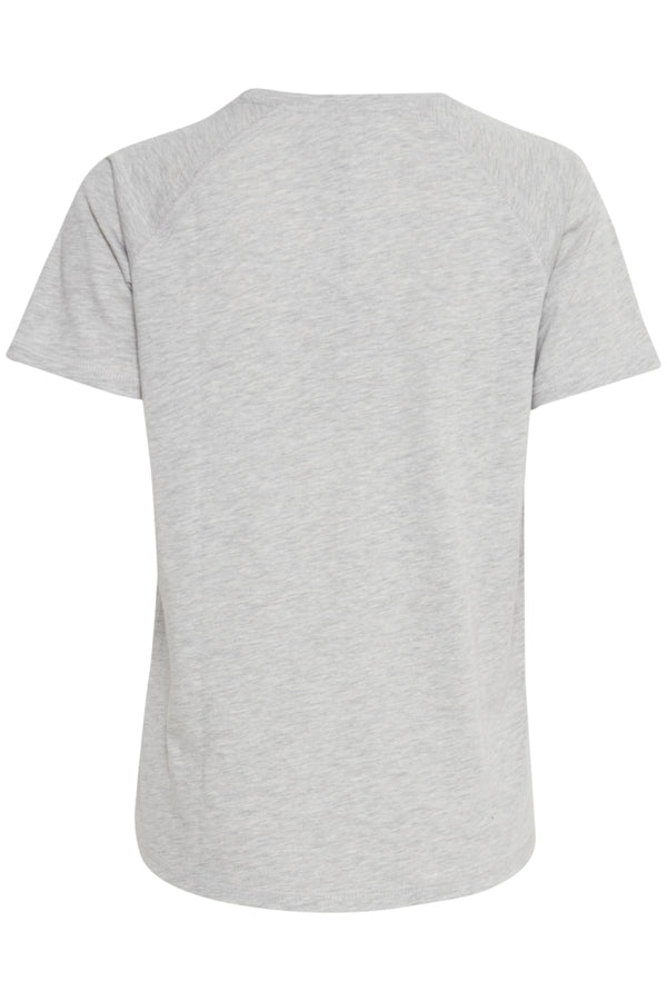 Pulz Brit T-Shirt in Light Grey Melange