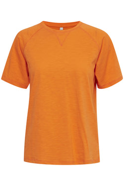 Pulz Brit T-Shirt in Persimmon Orange