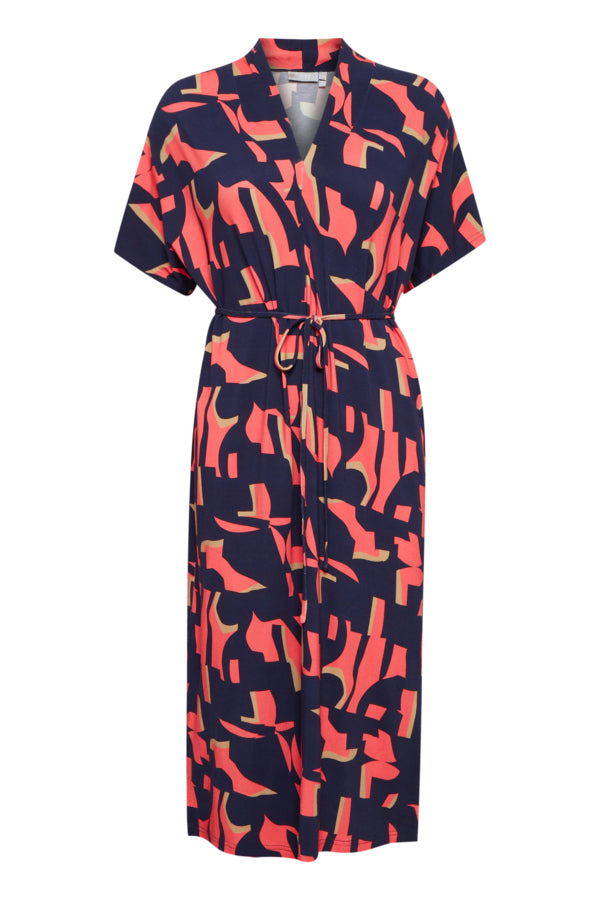 Fransa Flora Dress in Coral Paradise