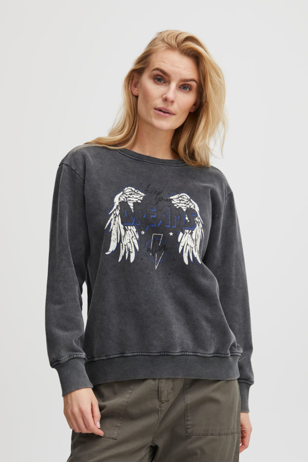 Pulz Allie Sweatshirt in Raven