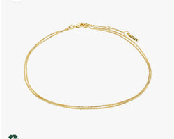 Pilgrim Care Recycled Ankle Chain 2-in-1 Gold-plated
