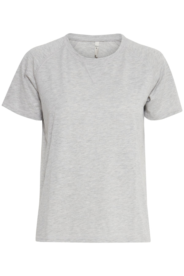 Pulz Brit T-Shirt in Light Grey Melange