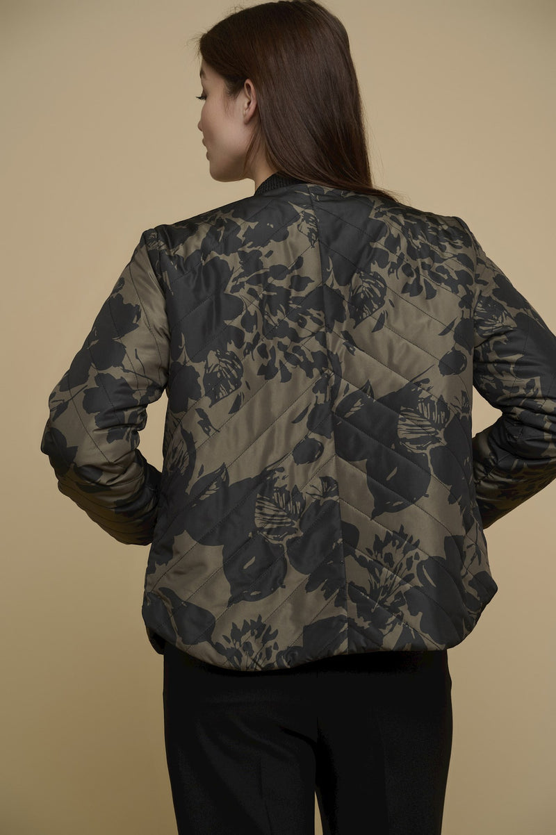Rino & Pelle Halee Padded Reversible Jacket in Dark Olive Bloom