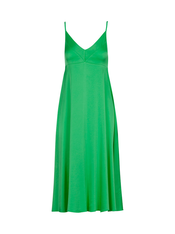 Anonyme Satin Dight Long Dress in Emerald