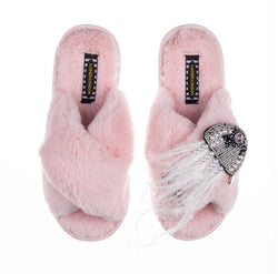Laines London Pink Slippers with Silver Jellyfish