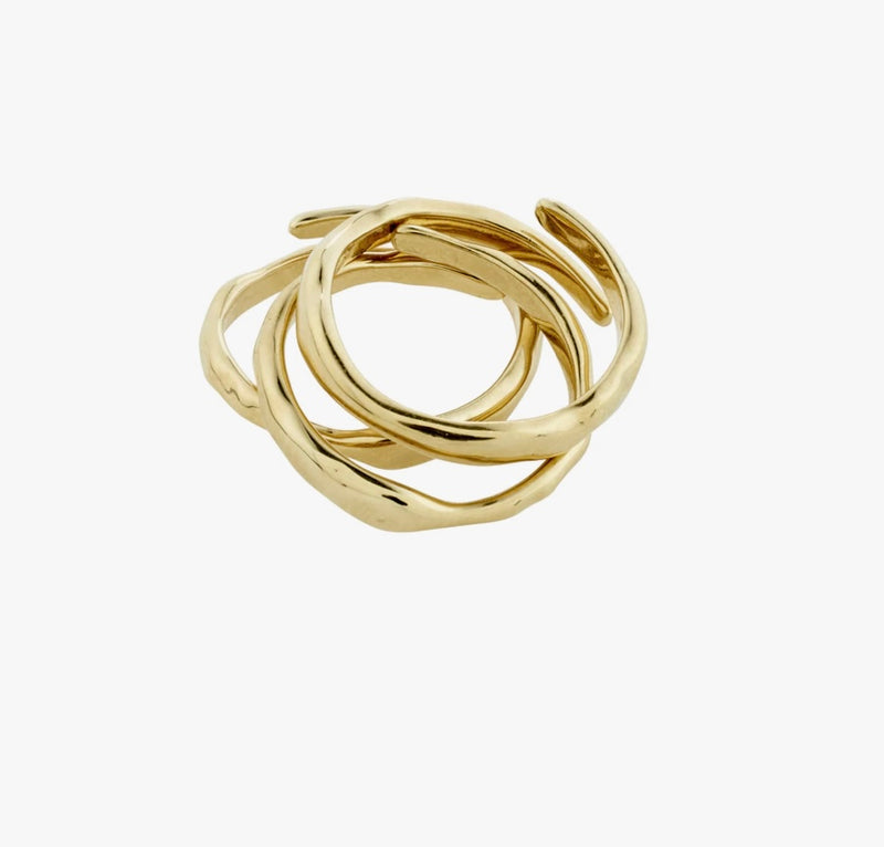 Pilgrim Thankful Stackable Rings 3-in-1 Set Gold-plated