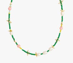 Pilgrim Pause Necklace with Freshwaterpearls Green/Gold-plated 142312421
