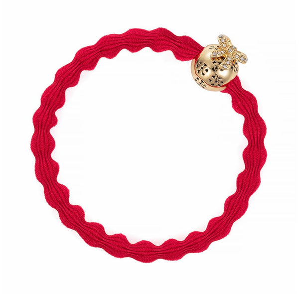 By Eloise Christmas Bauble Cherry Red Bubble Elastic Hairband