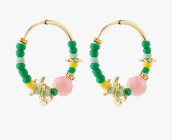 Pilgrim Pause Hoops Earrings Green/Gold-plated 142312403