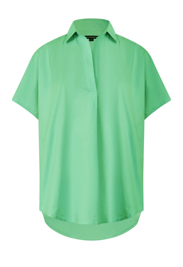 French Connection Rhodes Poplin Popover Shirt in Poise Green 72UNY