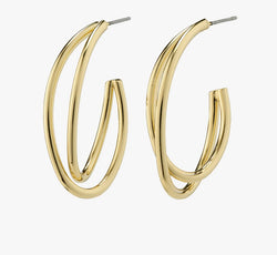 Pilgrim Angelica Graphic Hoop Earrings Gold-plated